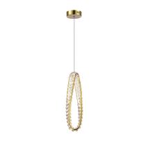 Pendente LED Walo Dourado 3000K 25W Bivolt Cristal e Metal Mais Luz