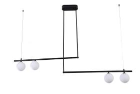 Pendente Linea Preto Com 4 Soquetes - Led & Cia