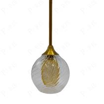 Pendente Lira Globo Vidro Dourado 14CM 1G9 Nordecor 2209