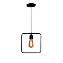 Pendente Lira Quadrado Preto Fosco 25cm - Caisma - 7602PRF