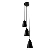 Pendente Luce 3X E-27 Preto Brilho - Preto Or055