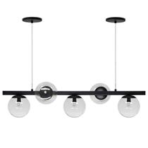 Pendente Luminalux Madrid 5 Globos 150mm Moon Trilho Moderno