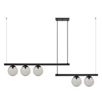 Pendente LuminaLux Norton Preto 5 Globos 15cm Casa Moderna