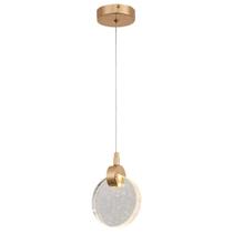 Pendente Luminária 13Cm Redondo Cristal 3000k Dourado Sindora