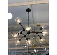 Pendente Luminaria 82cm Metal Preto Lampadas Cupulas Formosa