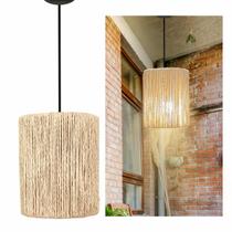 Pendente Luminária Balcão Sala Quarto Decorativa Retrô 20cm Lustre Palha Sisal