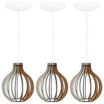 Pendente Luminária Bali e27 Madeira Bancada Moderno 3 Un Pendente Luminária Bali e27 Madeira Bancada Moderno 3 Un