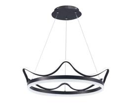 Pendente Luminaria De Coroa Preto Branco Quente 60Cm 60W