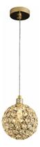 Pendente Luminária de Cristal Metal Dourado Cabo Ajustável Pendente Luminária de Cristal Metal Dourado Cabo Ajustável