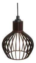 Pendente Luminária de Teto De Madeira Mdf Preto