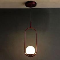 Pendente Luminária De Teto Design Oval Vidro Globo Fosco Bivolt Rose Gold Pendente Luminária De Teto Design Oval Vidro Globo Fosco Bivolt Rose Gold