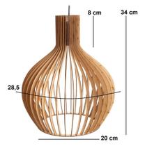 Pendente Luminária de Teto Estilo Rústico Sala De Jantar Cor Madeira Crua