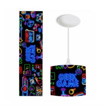 Pendente luminaria de teto infantil bebe- games gamer geek