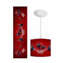 Pendente luminaria de teto infantil bebe- homem aranha red - ATACADAO DA DECORACAO