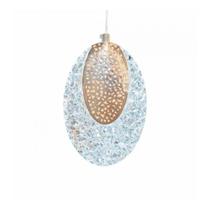 Pendente Luminária Estrelado Oval Led Acrílico Dourado Bivolt