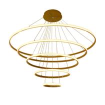 Pendente Luminária Led Redondo 1Metro Dourado Branco Quente