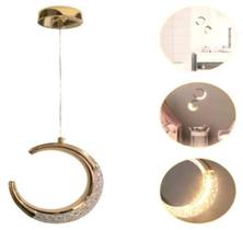 Pendente Luminaria Lua Minguante Cristal Led Inteligente 7W
