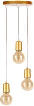 Pendente Luminária Lustre Base Tripla Fio Regulável Industrial Aramado Luxo Para Sala Quarto Escritório DOURADO FIO CRISTAL