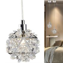 Pendente Luminária Lustre Bola Aramada Cristal K9 Legitimo Pequeno Moderno Decorativo Bivolt 110V 220V Para Cama Mesa Cabeceira Lavabo