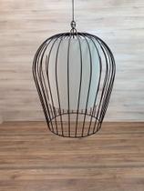 Pendente Luminária Lustre Gaiola Grande Moderna Ferro