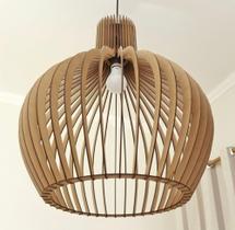 Pendente Luminaria Lustre Grande De Teto Madeira Mdf Natural Crua Pendente Luminaria Lustre Grande De Teto Madeira Mdf Natural Crua