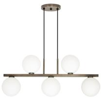 Pendente Luminária Lustre Jabuticaba 5 Globos Vidro Bronze - Single Light