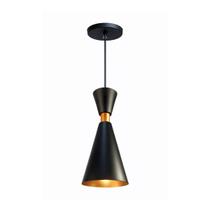Pendente Luminária Lustre Mini Lisboa Preto com Cobre 24x12,5cm Áreas Gourmet