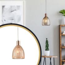 Pendente Luminaria Lustre Mooca Champagne Teto Sala Mesa Jantar Startec