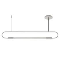 Pendente Luminária Lustre Teto Sabre Tubular Slim Prata T8