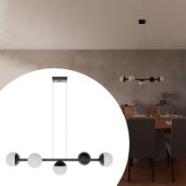 Pendente luminaria lustres de Teto Jabuticaba aluminio Com 5 Globos de Vidros Bivolt