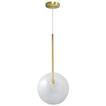 Pendente Luminária Lux Dourado Globo Cristal 25Cm Vidro + Led Brinde Pendente Luminária Lux Dourado Globo Cristal 25Cm Vidro + Led Brinde