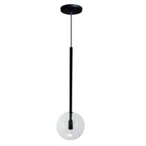 Pendente Luminária Lux Preto Globo Cristal Vidro C/ Led Quente Pendente Luminária Lux Preto Globo Cristal Vidro C/ Led Quente