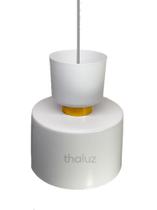 Pendente Luminária Malibu Branco e Dourado Pendente Luminária Malibu Branco e Dourado