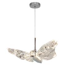 Pendente Luminária Mini Borboleta Cromada Decorativa 20x14cm Led 8w 300k Bivolt - Sindora