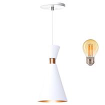 Pendente Luminária Mini Pequim Branco 24cm + Led G45 Pendente Luminária Mini Pequim Branco 24cm + Led G45