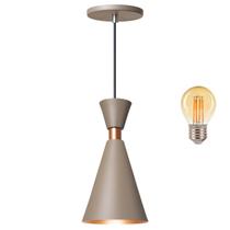 Pendente Luminária Mini Pequim Fendi 24cm + Led G45 Pendente Luminária Mini Pequim Fendi 24cm + Led G45