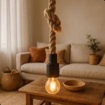 Pendente Luminária Natural Sailor Corda Fibra Sisal De Teto Pendente Luminária Natural Sailor Corda Fibra Sisal De Teto