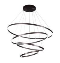 Pendente Luminária Preto Led 4 Aros Redondo Cores Luz 3 Em 1 Pendente Luminária Preto Led 4 Aros Redondo Cores Luz 3 Em 1