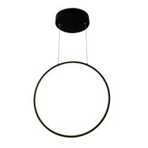 Pendente Luminária Teto Círculo Anel Preto Luz Branco Frio