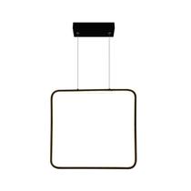 Pendente Luminária Teto Quadrado Anel Preto Luz 3000K Pendente Luminária Teto Quadrado Anel Preto Luz 3000K