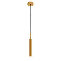 Pendente Luminária Teto Tubo Sala Quarto Cama Dourado 40cm