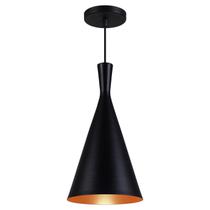 Pendente Luminária Tom Dixon Funil Canadá Preto Textura C/ Cobre - Rei da Iluminação Pendente Luminária Tom Dixon Funil Canadá Preto Textura C/ Cobre - Rei da Iluminação