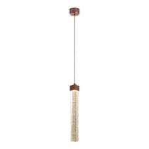 Pendente Luminária Tubo 35cm Quadrado Cristal Dourado Sindora