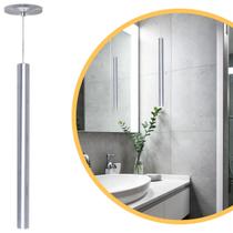 Pendente Luminária Tubo Alumínio Escovado 50 Cm