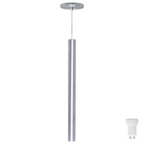 Pendente Luminária Tubo Alumínio Escovado 50 Cm + Lâmpada LED Branco Quente Pendente Luminária Tubo Alumínio Escovado 50 Cm + Lâmpada LED Branco Quente