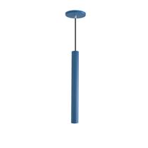 Pendente Luminária Tubo Azul 30 Cm + Lâmpada LED Branco Frio