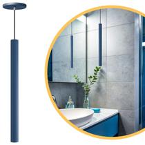 Pendente Luminária Tubo Azul 50 Cm Pendente Luminária Tubo Azul 50 Cm