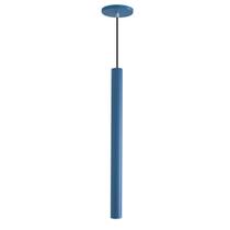 Pendente Luminária Tubo Azul 50 Cm + Lâmpada LED Branco Frio