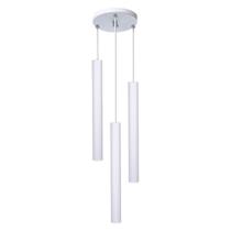 Pendente Luminária Tubo Branco 30 Cm Triplo + Led Branco Neutro Pendente Luminária Tubo Branco 30 Cm Triplo + Led Branco Neutro