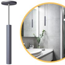 Pendente Luminária Tubo Cinza 30 Cm
